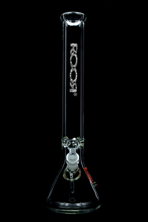 ROOR® Classic 18" Beaker with Lace Decal, made of 50x5mm German Schott glass, featuring built-in ice pinches.