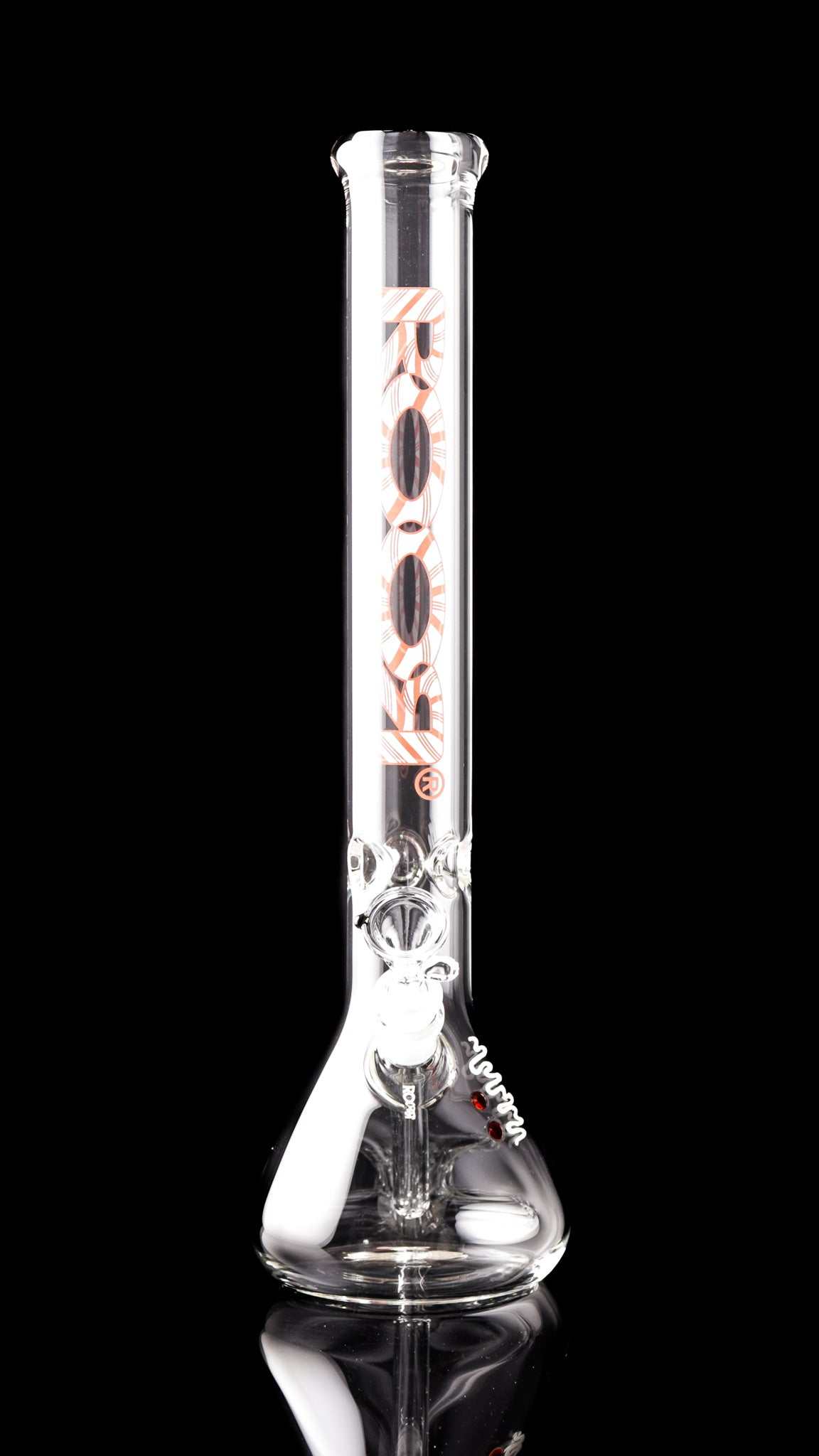 ROOR Classic 18" beaker bong with X-Mas candy cane decal made of 50x5mm German Schott glass