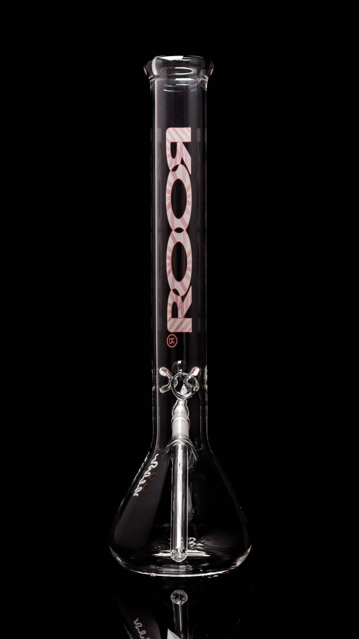 ROOR Classic 18-inch beaker bong 50x5mm with clear glass and pink logo