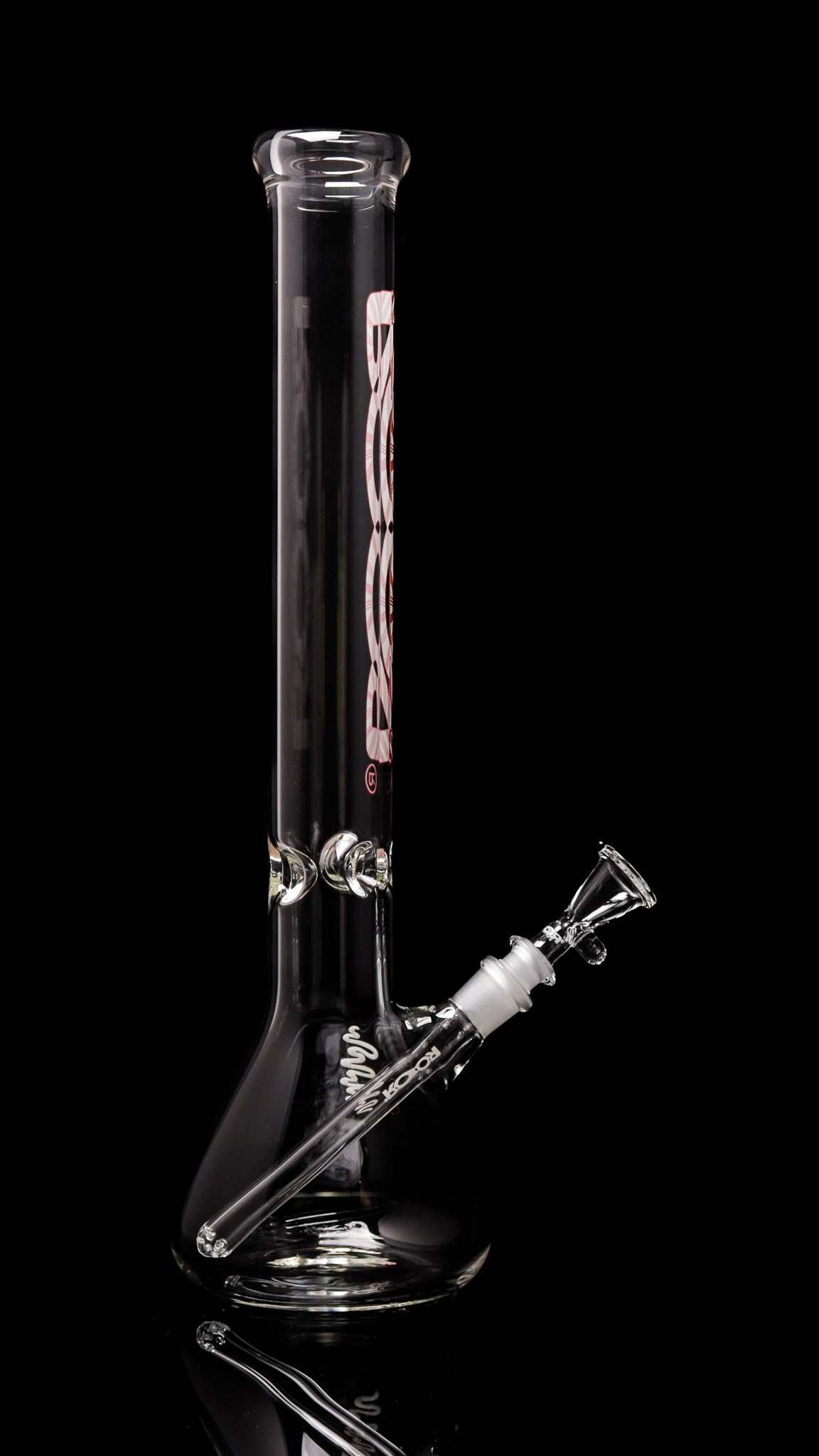 ROOR Classic 18" beaker bong with X-Mas candy cane decal made of 50x5mm German Schott glass