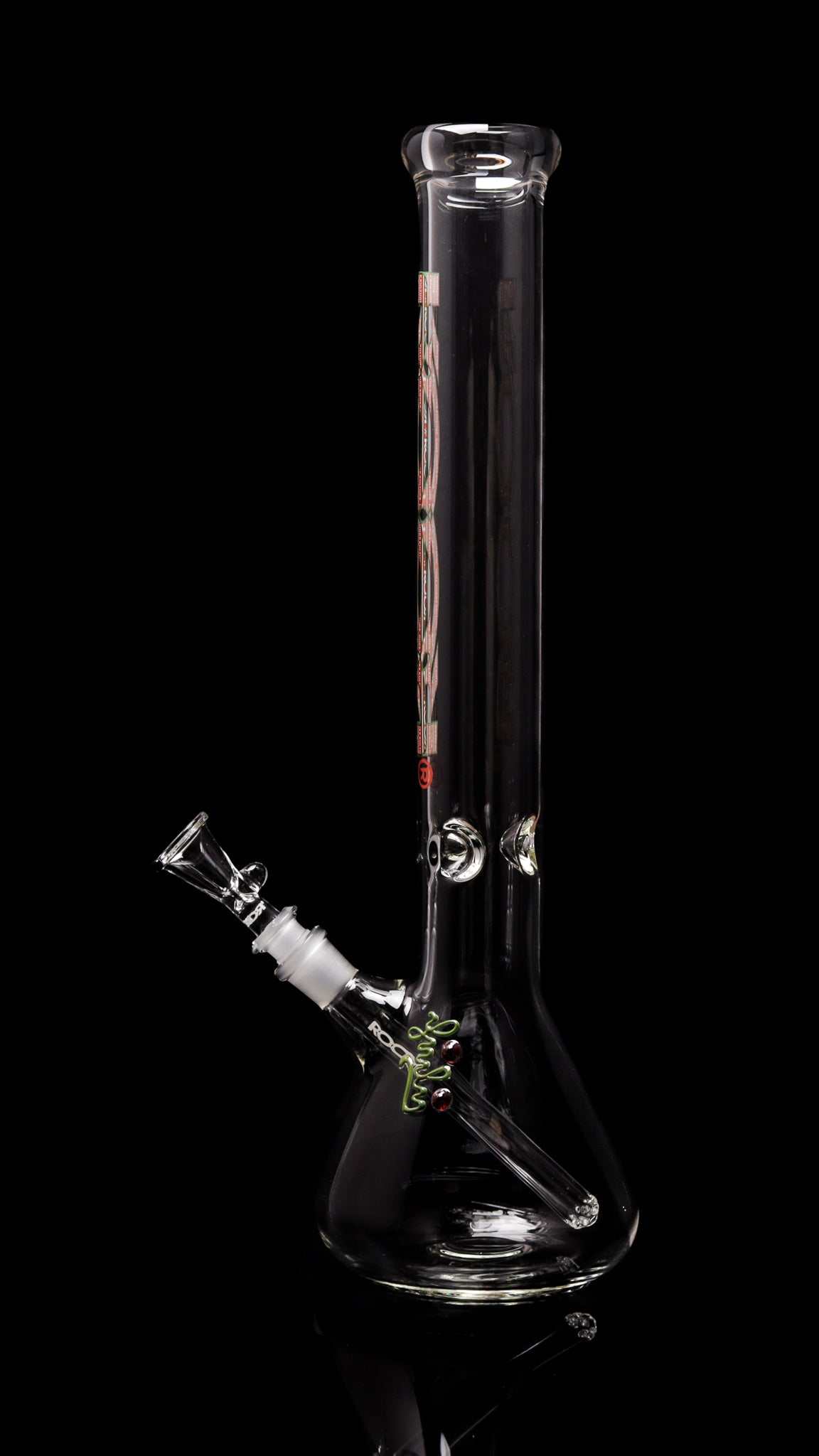 ROOR® Classic 18" Beaker 50x5mm clear glass water pipe with Christmas Ugly Sweater decal