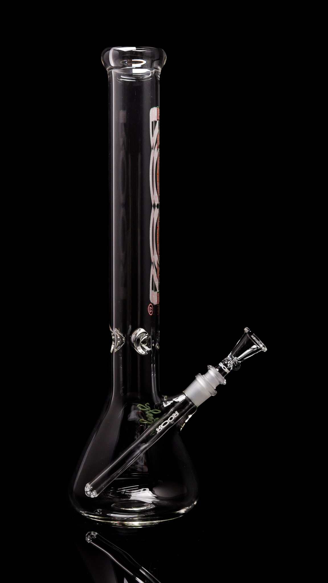 ROOR Classic 18 inch beaker bong made from thick 50x5mm German Schott glass with a clear straight tube and angled downstem.