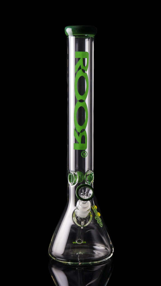 ROOR Classic 18" Beaker with green color mouthpiece and matching green decal.