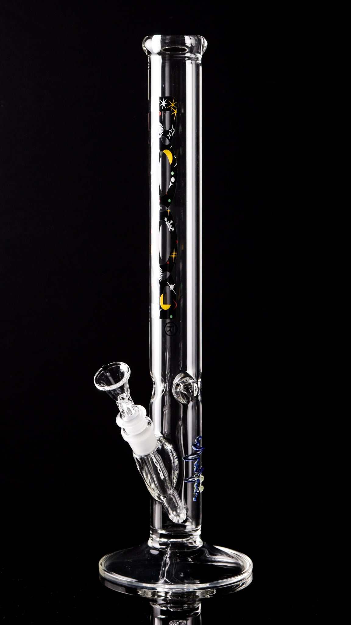 ROOR Classic 18" Straight 45x5mm Galaxy glass bong with clear body and galaxy decal