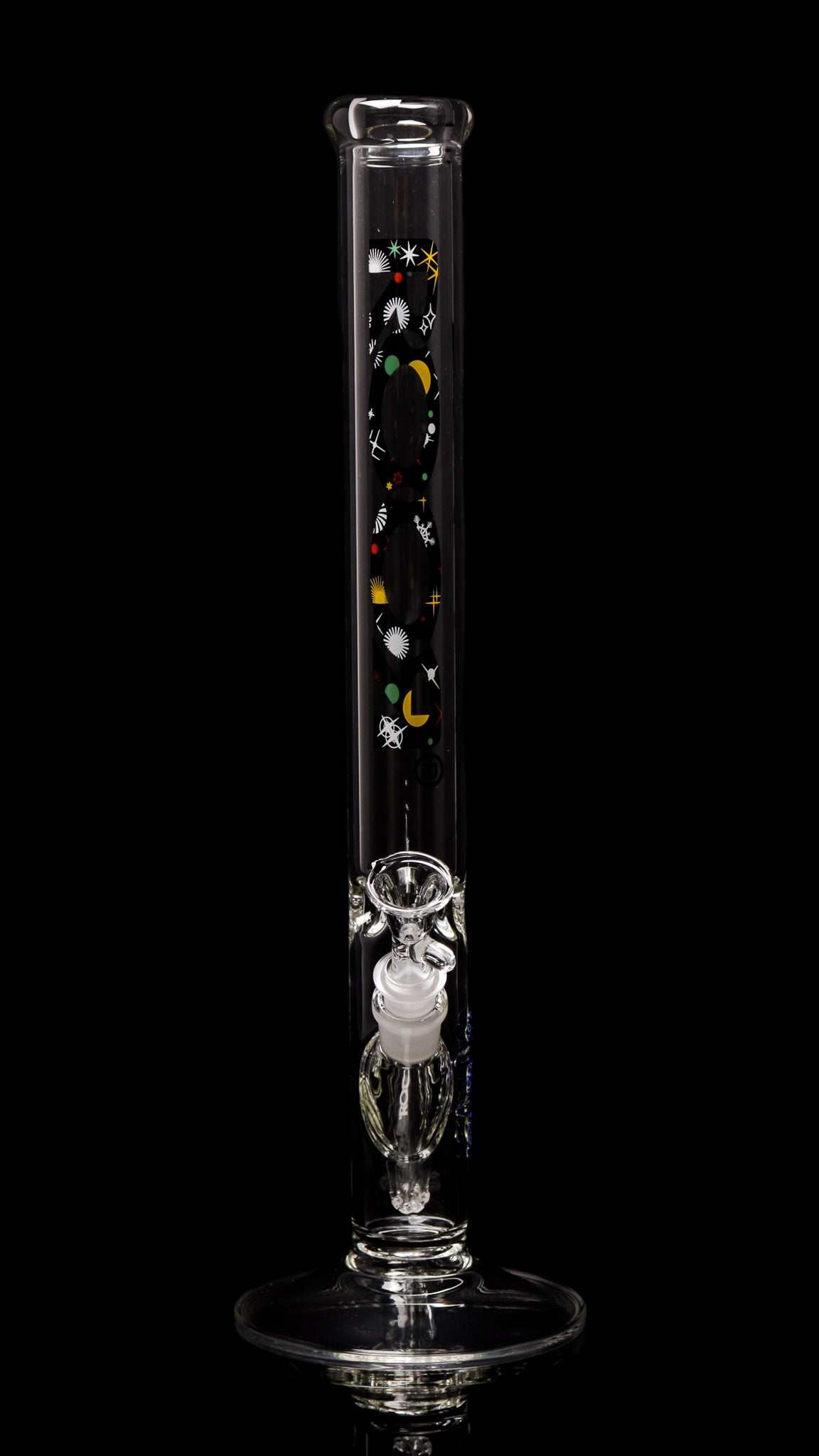 ROOR Classic 18" Straight 45x5mm Galaxy glass bong with hand-painted design and ice pinches