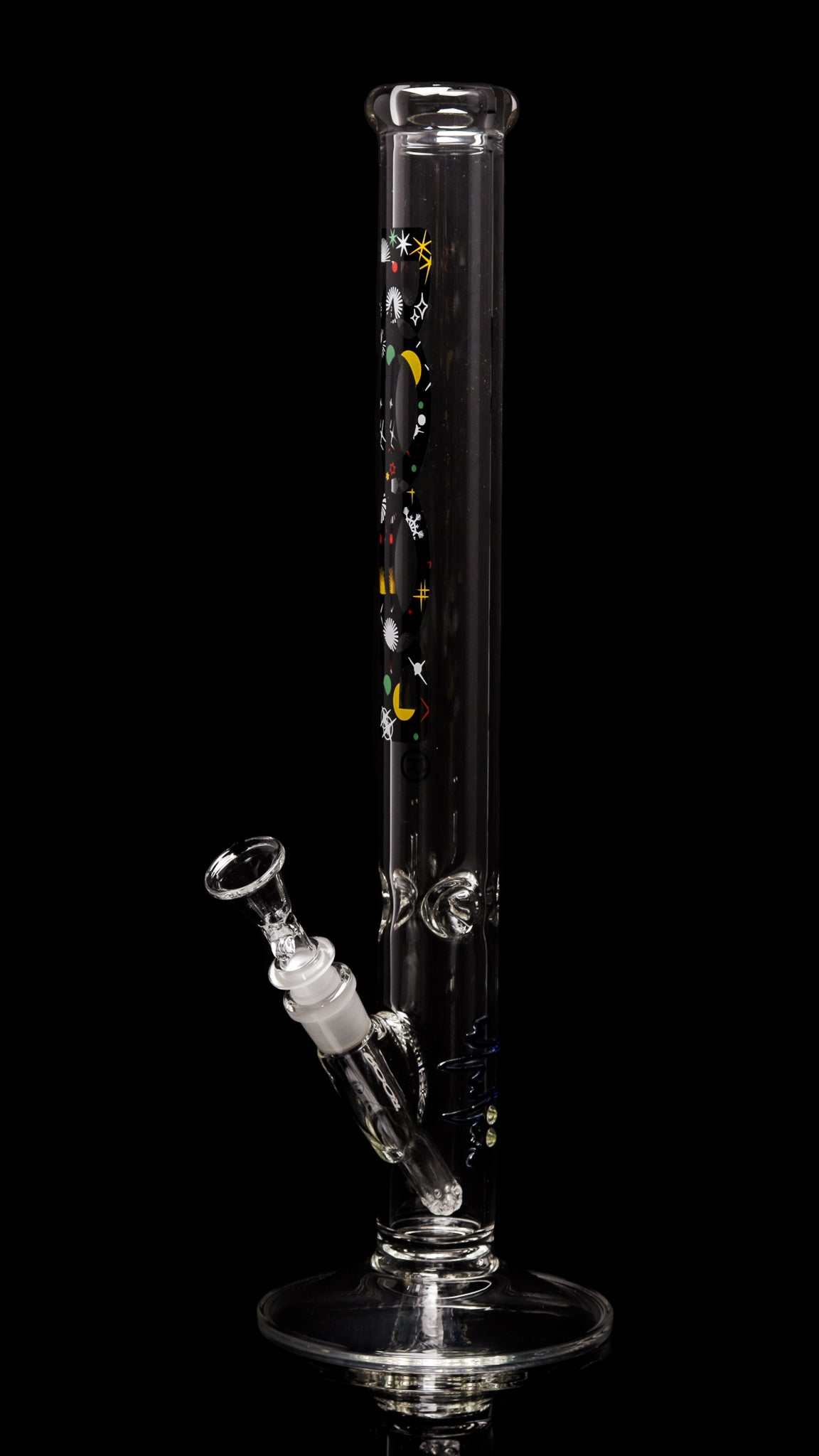 ROOR Classic 18" Straight 45x5mm Galaxy glass water pipe with unique galaxy decal and straight tube design