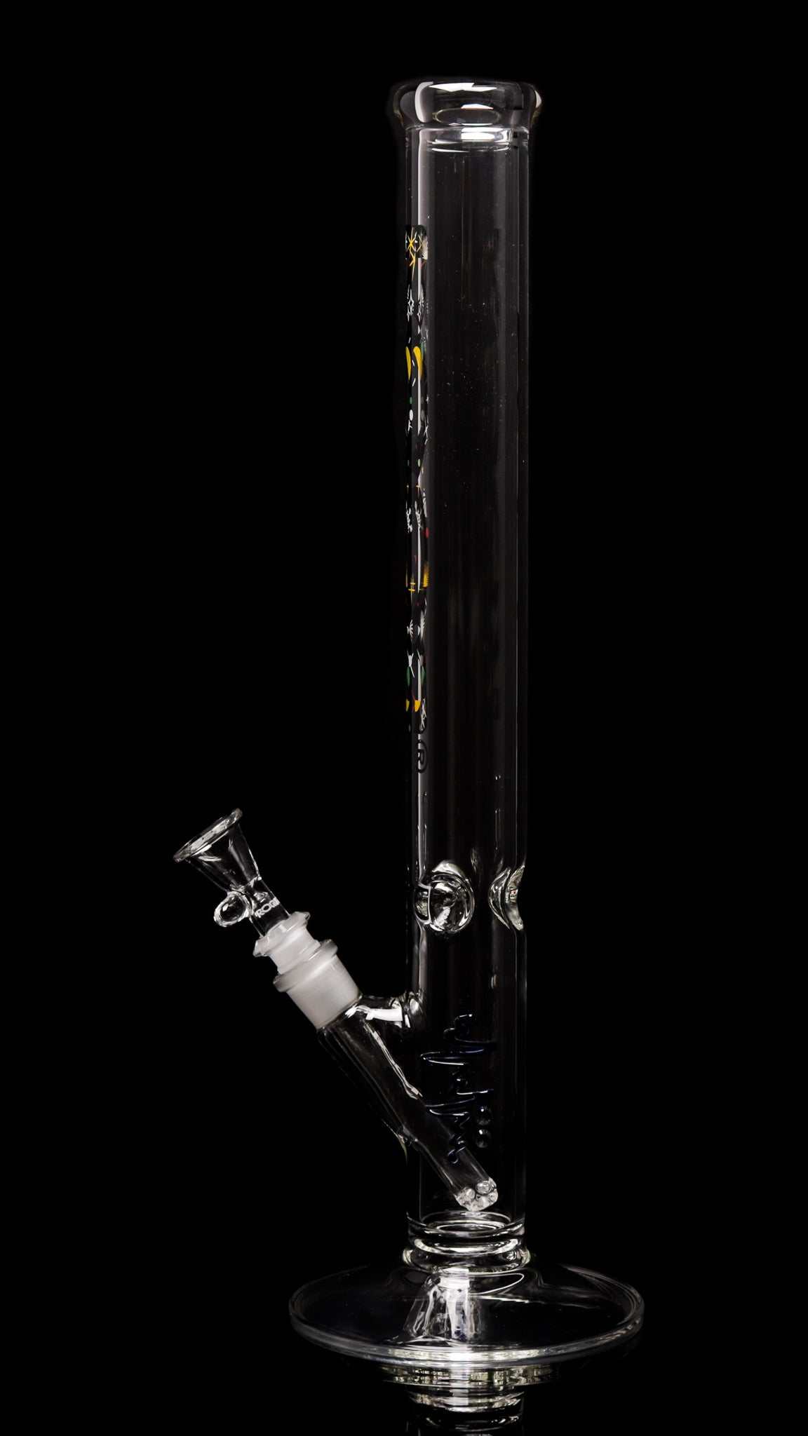 ROOR Classic 18-inch straight glass bong with 45x5mm thickness and galaxy decal