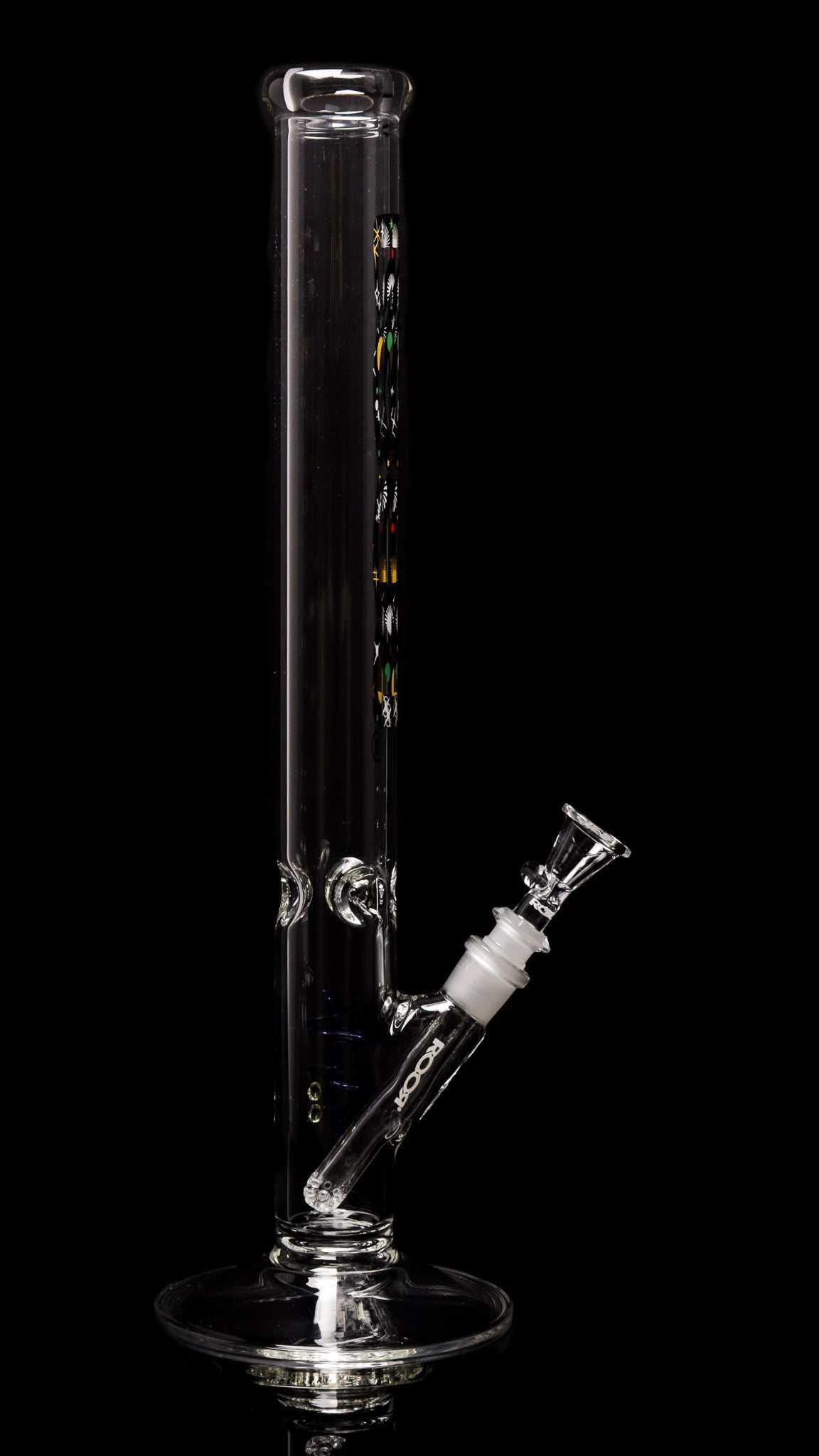 ROOR Classic 18 inch straight glass bong with 45x5mm German Schott glass and galaxy decal