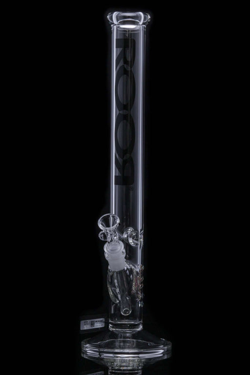 ROOR Classic 18 inch straight glass bong with black decal and clear glass design
