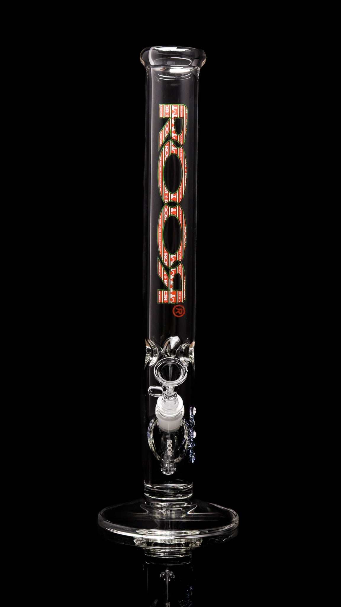ROOR® Classic 18" Straight 50x5mm glass tube with X-Mas Ugly Sweater decal.