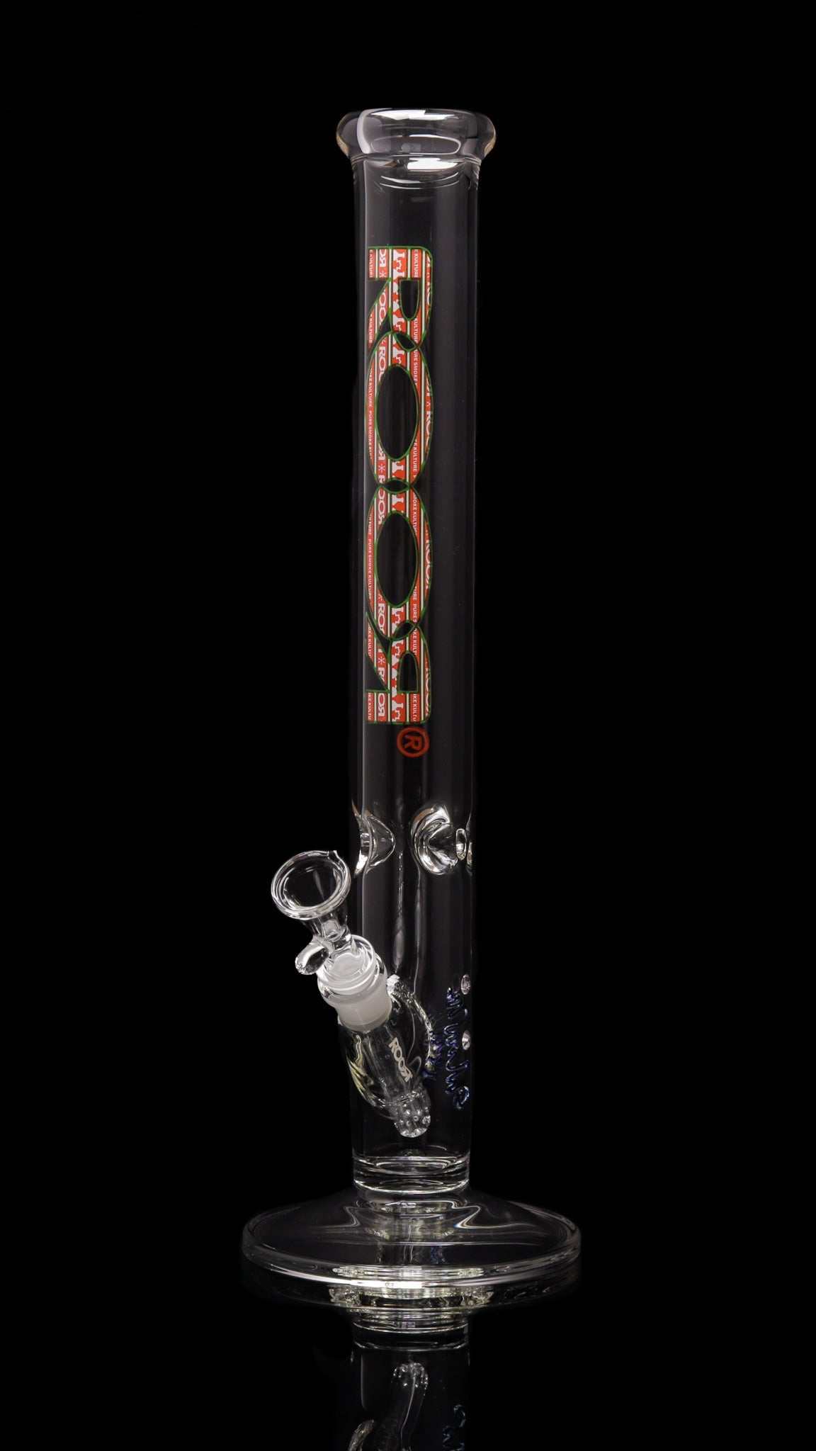 ROOR® Classic 18" Straight Glass with Christmas Decal on Black Background