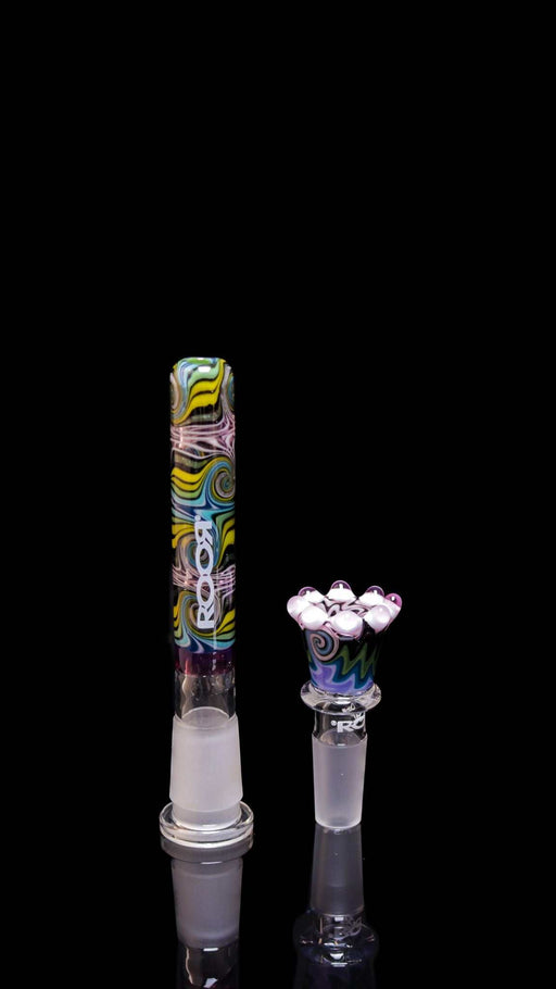 ROOR® CrownTini Color Worked Set 3 1/2" with colorful downstem and matching bowl.