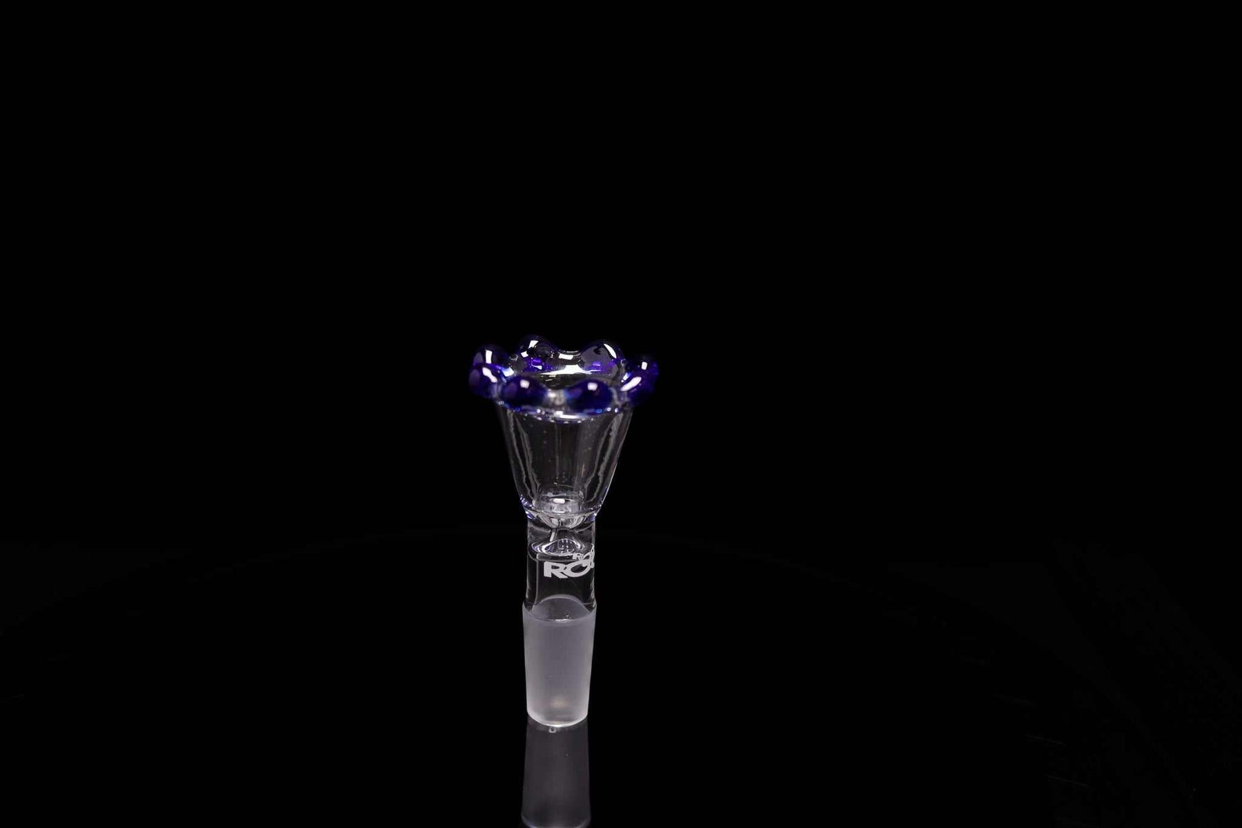 ROOR® Custom Blue Color Crown 14mm Bowl on black background.