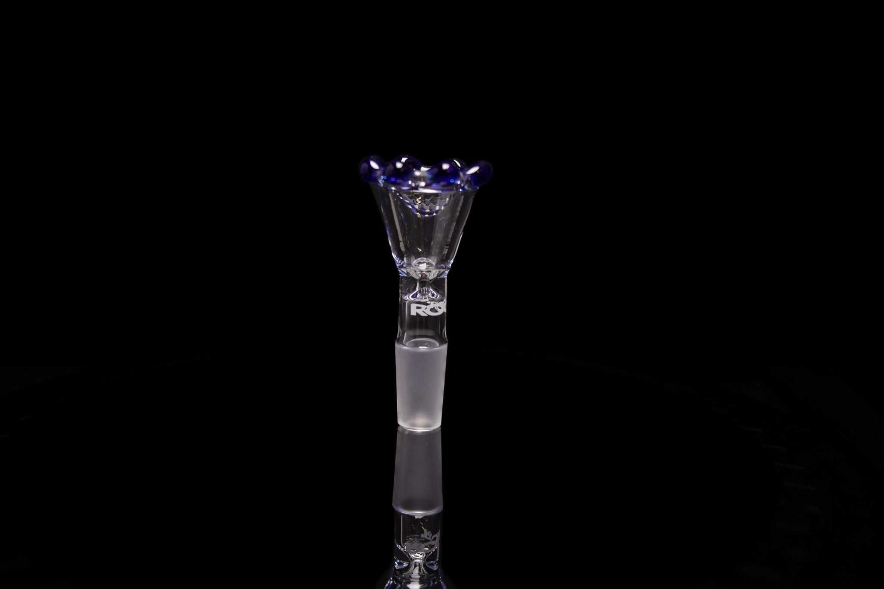 ROOR® Custom Blue Color Crown 14mm Bowl with handmade glass design.