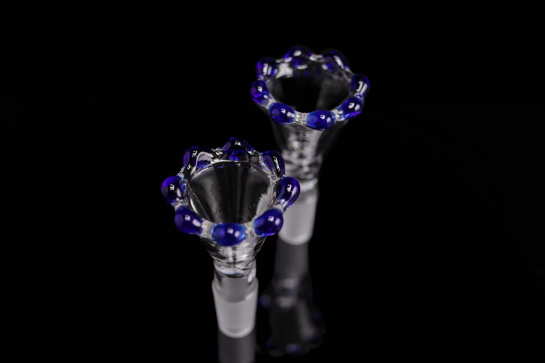 ROOR® Custom Blue Color Crown 14mm Bowl with handmade glass design.
