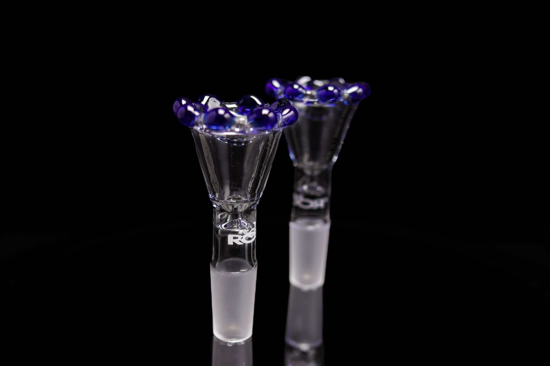 ROOR® Custom Blue Color Crown 14mm Bowl with handmade design in glass.