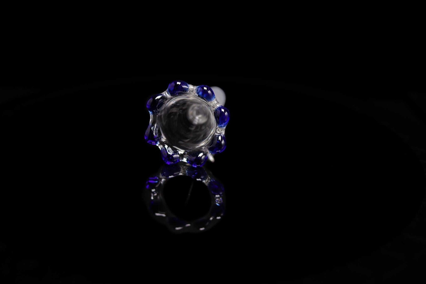 ROOR® Custom Blue Color Crown 14mm Bowl with blue crown design on black background.