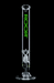 ROOR Classic Straight 18-inch water pipe in 7mm German Schott glass with green decal, front view.