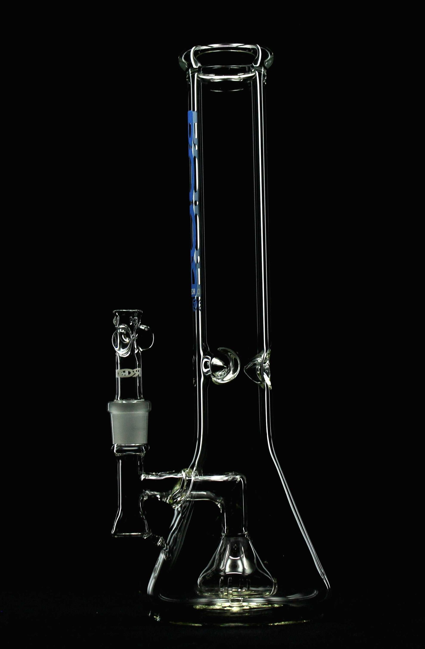 ROOR® Tech Fixed 14" Beaker 50x5mm Clear German glass percolator with ice pinches.
