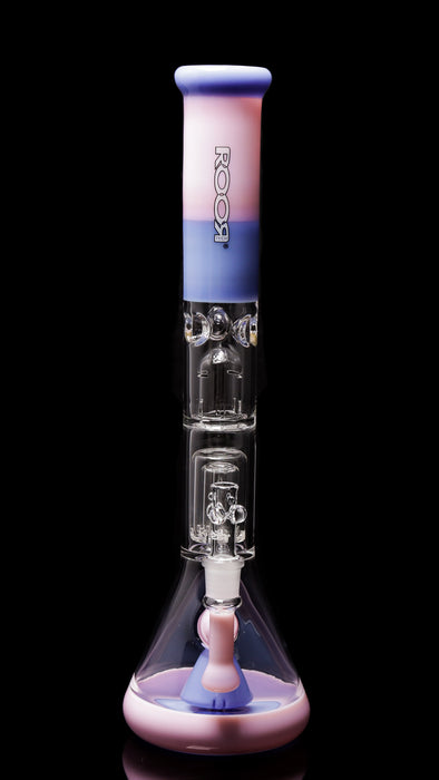 ROOR® Tech Fixed 18" Beaker 50x5mm Barrel Perc Pink & Milky Blue