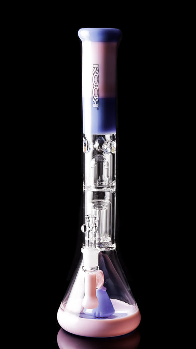ROOR® Tech Fixed 18" Beaker 50x5mm Barrel Perc Pink & Milky Blue