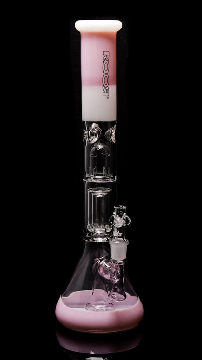 ROOR® Tech Fixed 18" Beaker 50x5mm Barrel Perc Pink & White