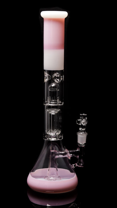 ROOR® Tech Fixed 18" Beaker 50x5mm Barrel Perc Pink & White