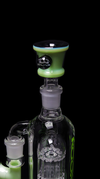 ROOR® Tech Fixed 18” Straight 50x5mm Barrel Perc Milky & Mint Marble Color Bowl