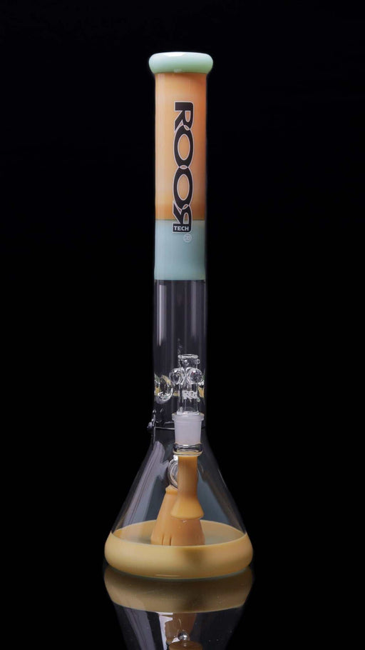 ROOR® Tech Mini Fixed 18" Beaker in Tangie & Mint colors with durable German Duran Schott glass.