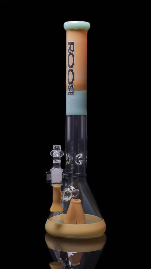 ROOR® Tech Mini Fixed 18" Beaker in Tangie & Mint colors, made with German Duran Schott glass.