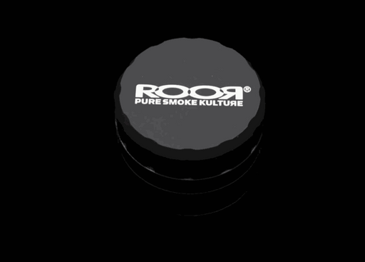 ROOR® Grinder 4pc Medium aerospace grade aluminum herb grinder with strong magnet and unique tooth design in black color