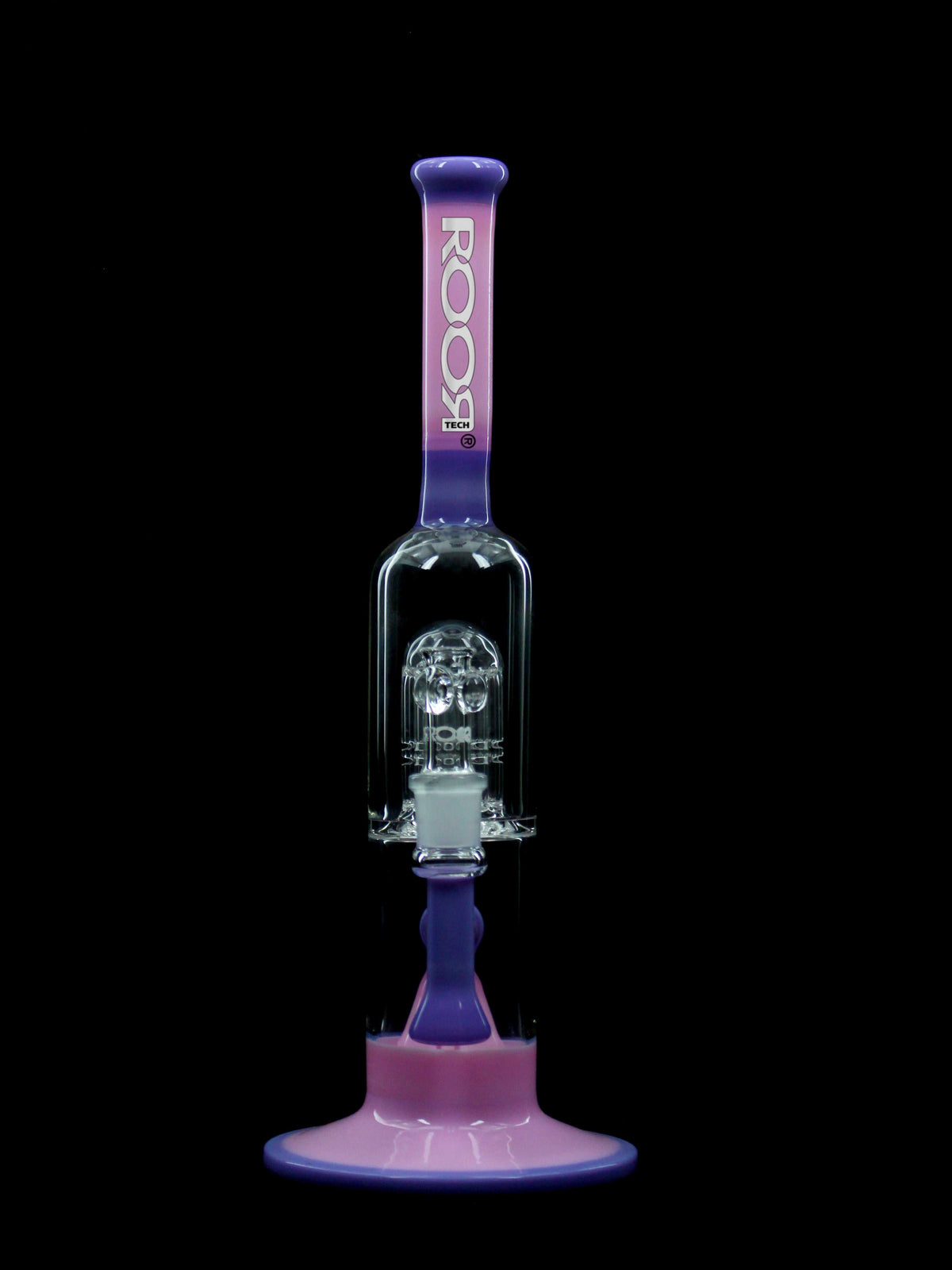 ROOR® Tech Fixed 14” Stemless Bubbler in Purple & Pink with tree percolator.