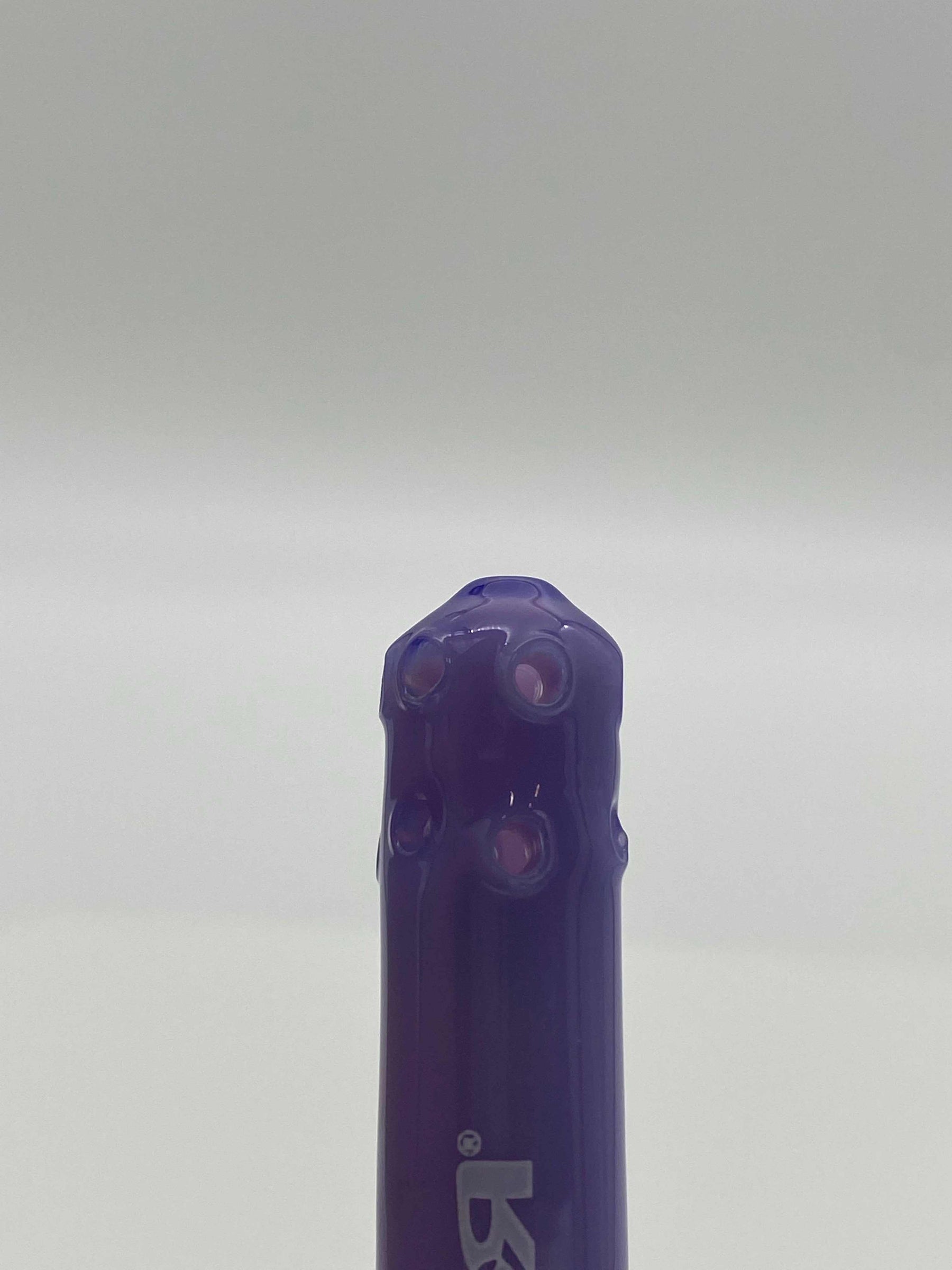 ROOR® 13-hole diffused low-profile purple downstem, 3-inch glass tubing.