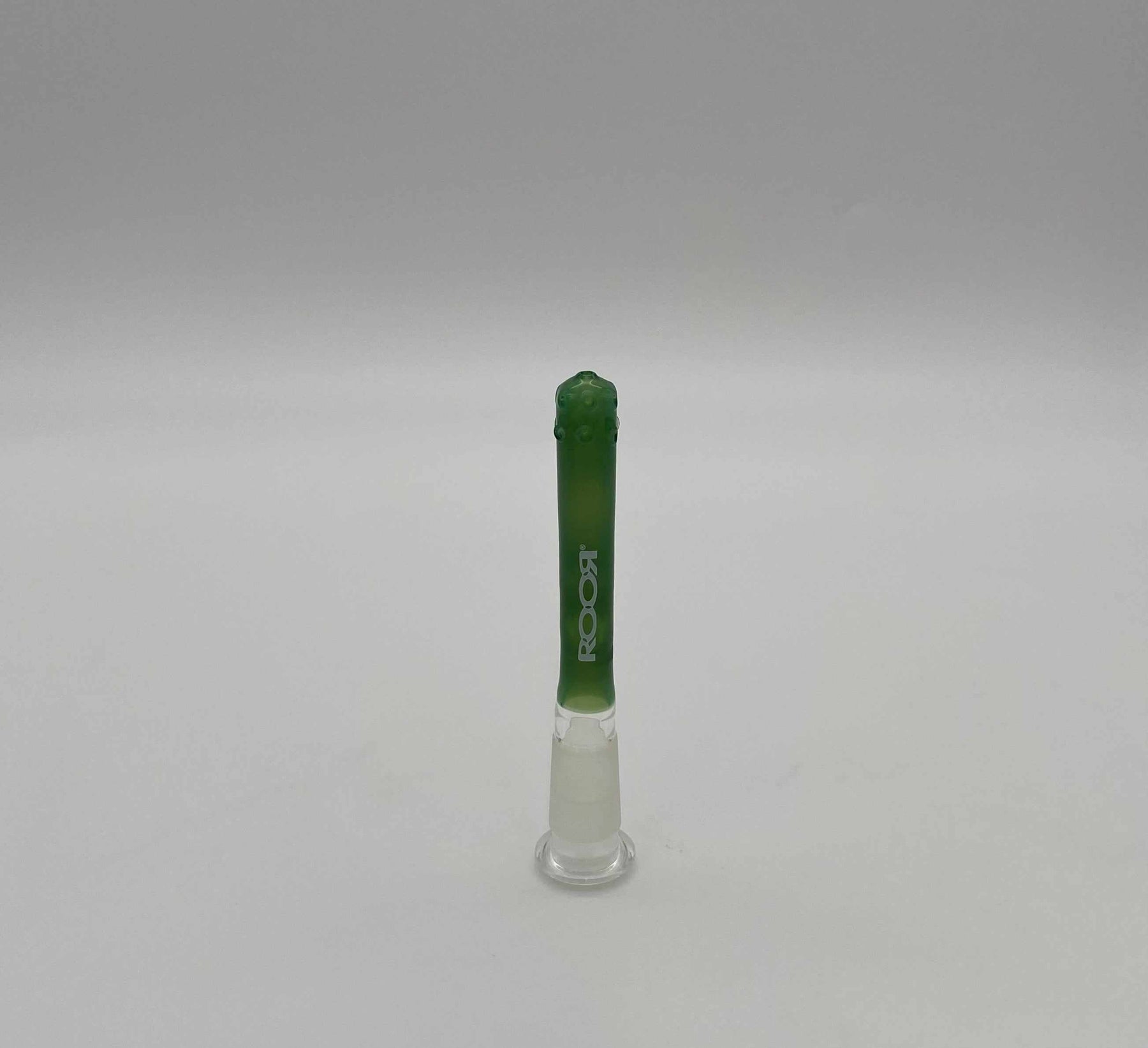 ROOR® green 13-hole diffused low-profile downstem 3 ½ inches with clear glass joint