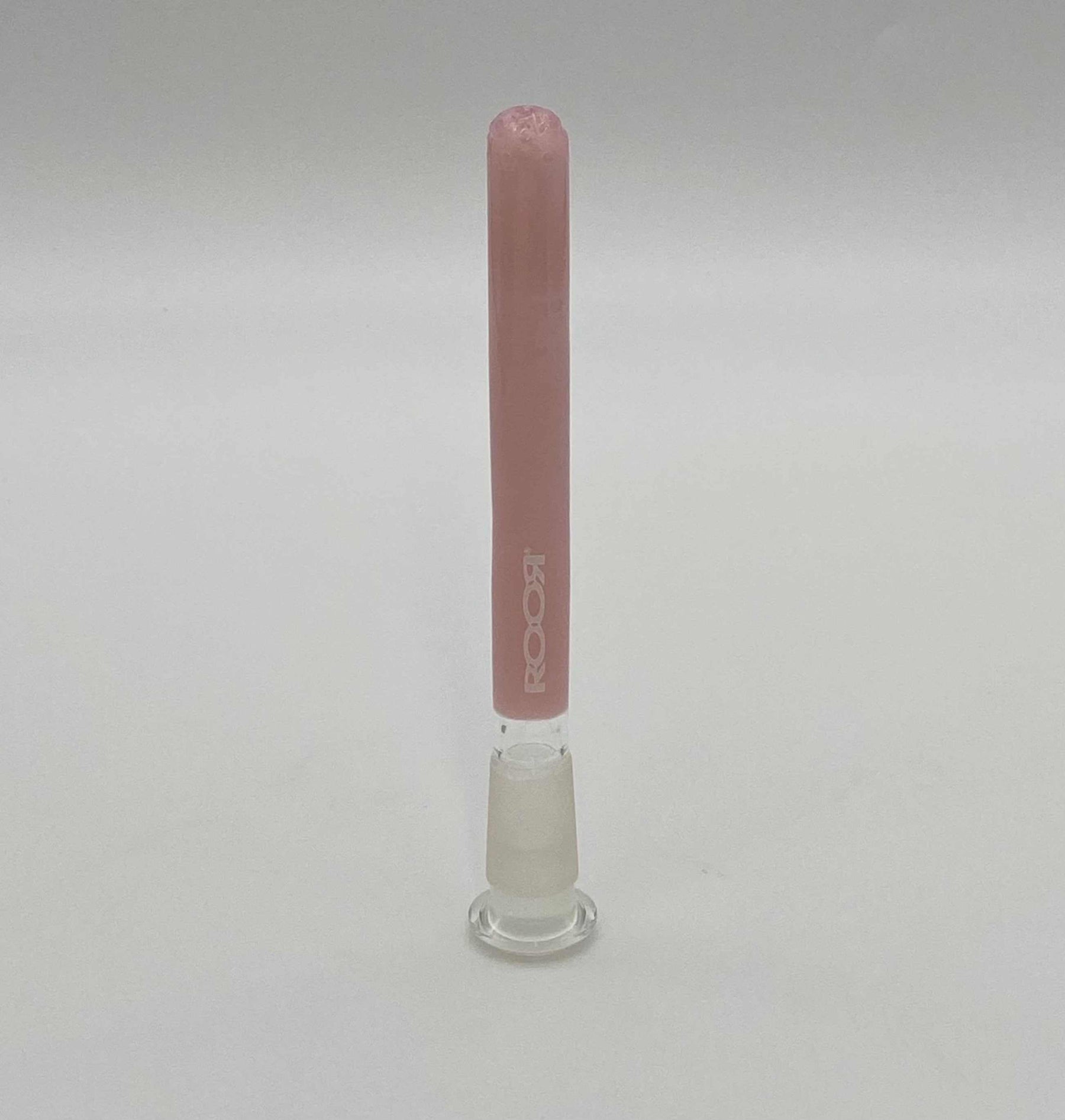 ROOR® 13-hole diffused low-profile downstem pink 5-inch glass tube with white ROOR decal