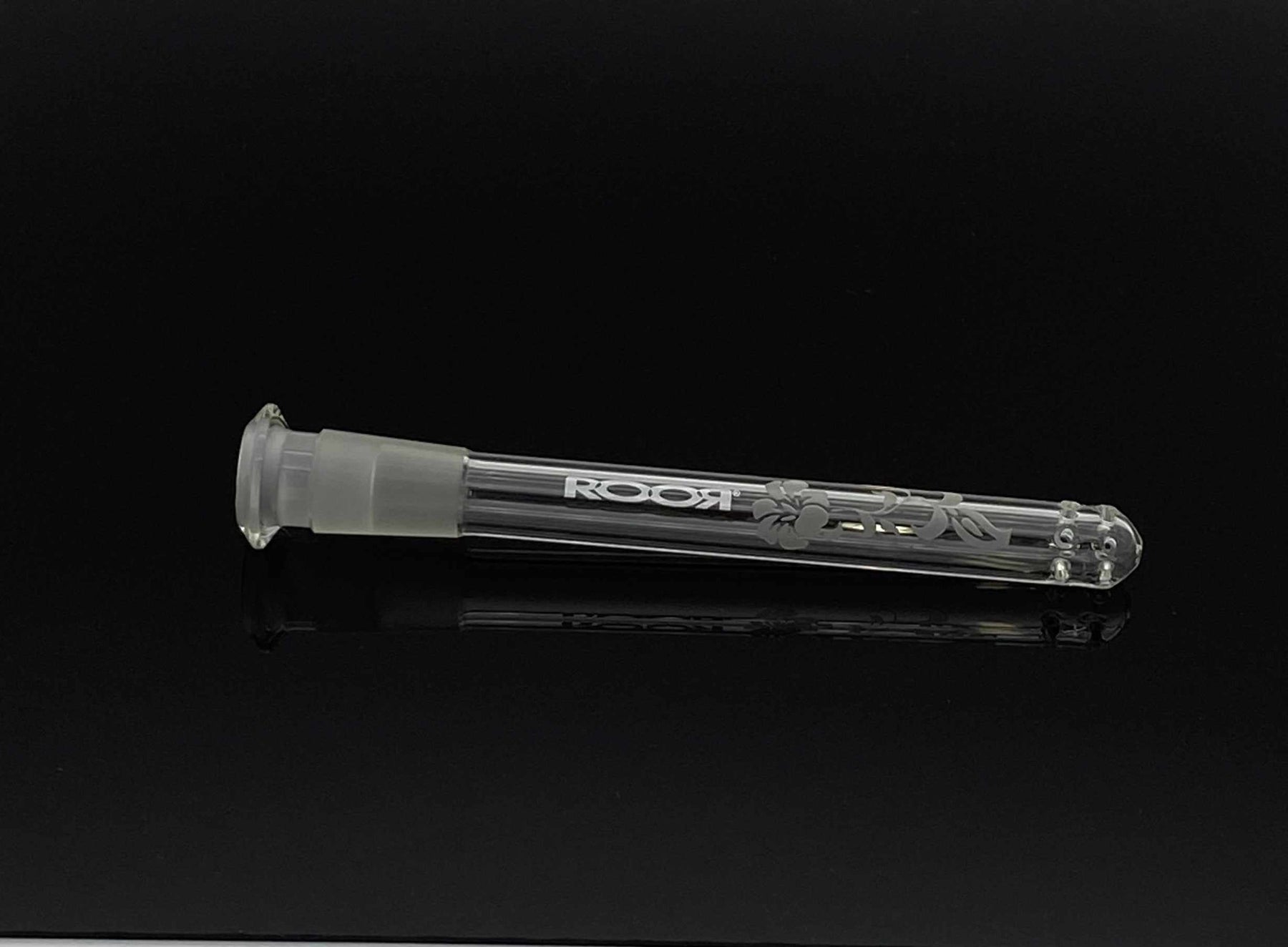 ROOR® sandblasted glass downstem with floral design low-profile 4 ¾” reducing diffuser