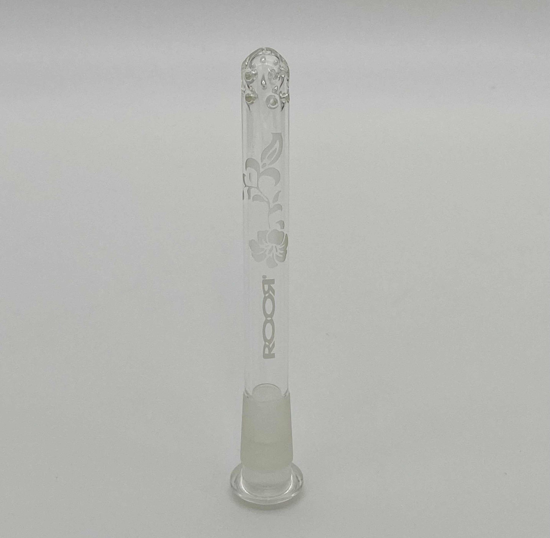 ROOR Sandblasted Floral Design Reducing Low-Profile 4 ¾” Diffused Downstem for 18mm to 14mm joints