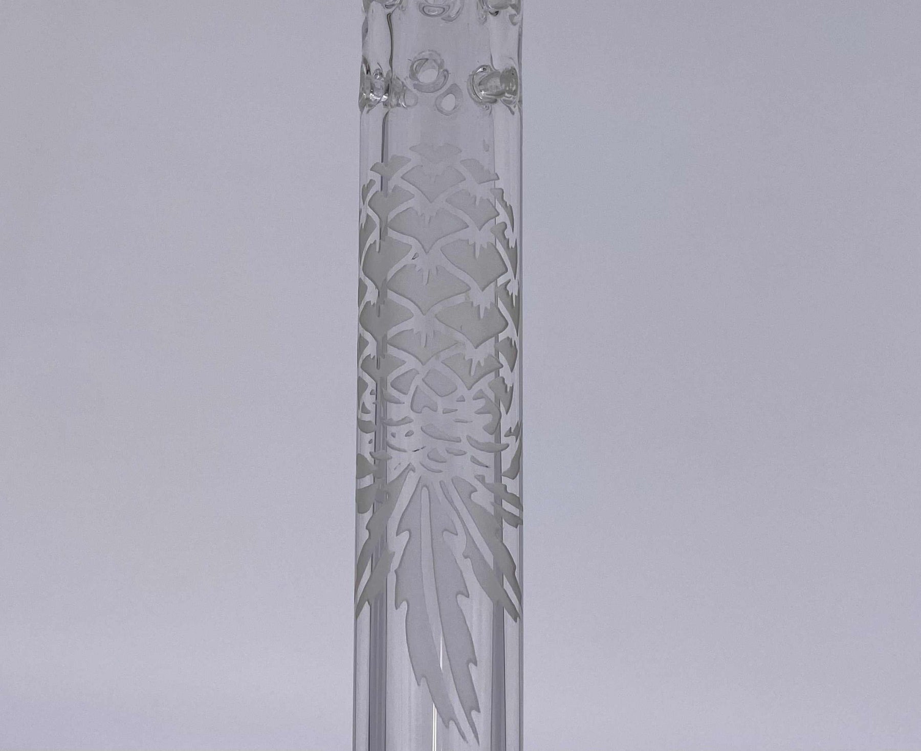 ROOR® STRAINS Pineapple Design Sandblasted Diffused Downstem 5” with pineapple etching.
