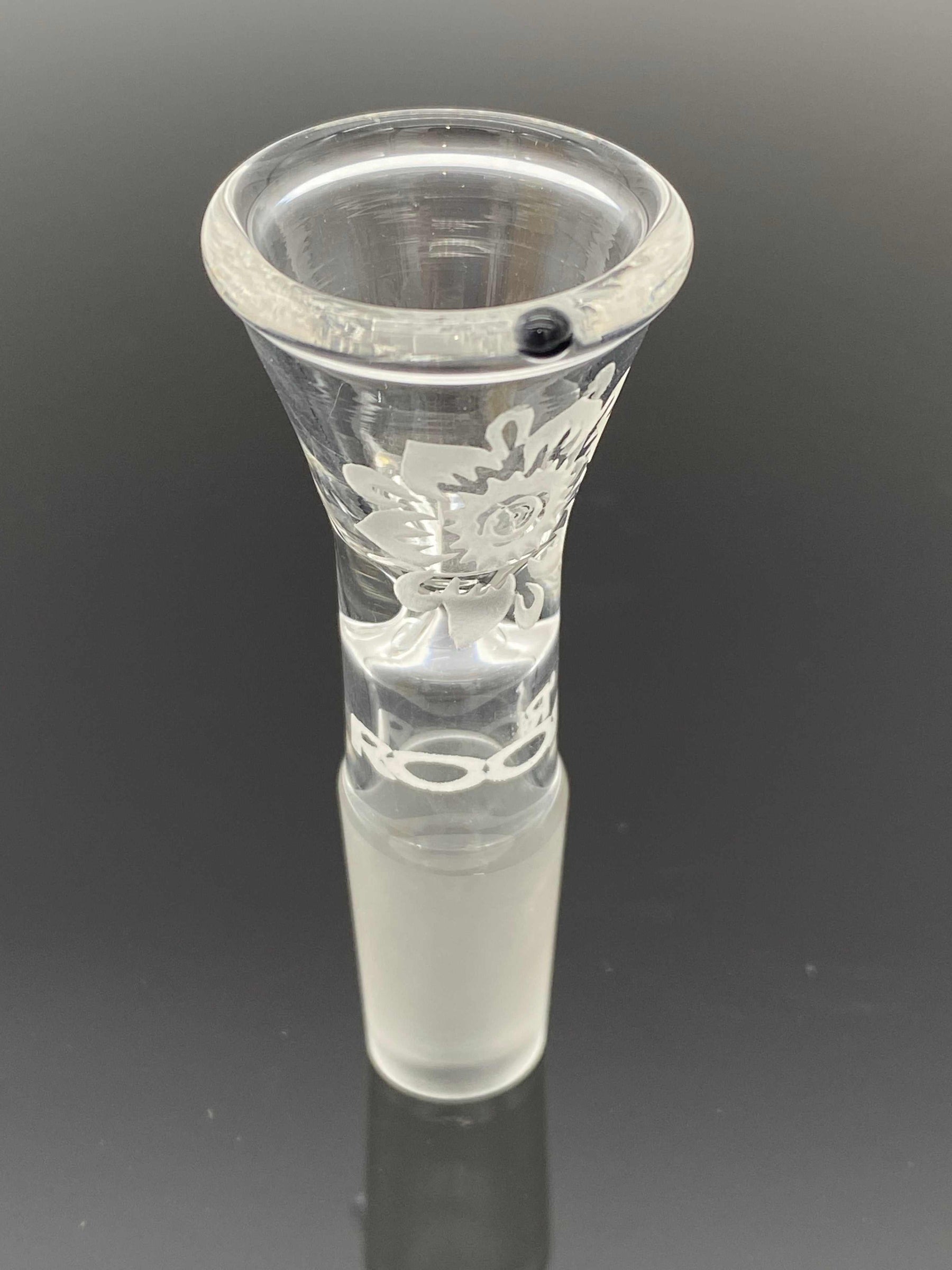 ROOR® Custom Sandblasted Big Daisy Bowl 14.5mm with intricate floral design.