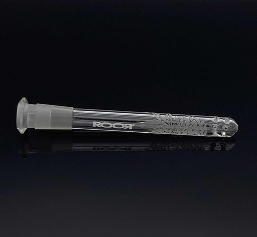 ROOR® Pineapple Design Sandblasted Diffused Low-Profile Downstem 4 ¾” with 13-hole diffusion, fits 18mm to 14mm bowls.