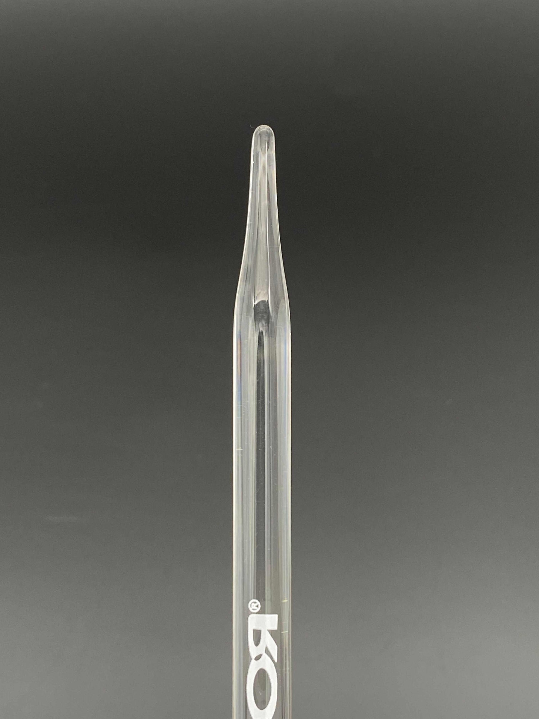 ROOR Glass Wand Poker made of durable laboratory-grade glass with white ROOR logo decal against dark background