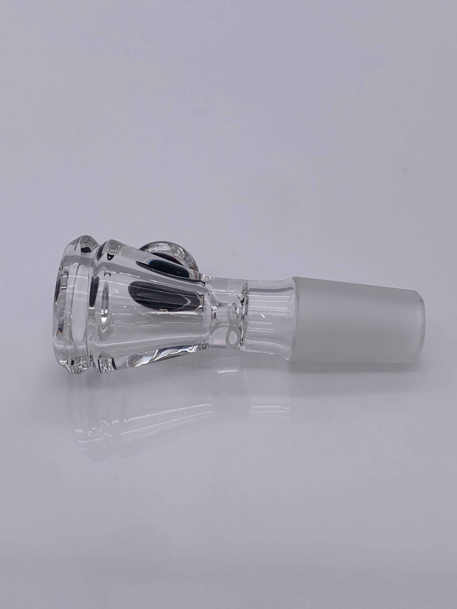 Roor Dichro Marble Bowl 18.8mm male joint funnel bowl in clear glass with black accents