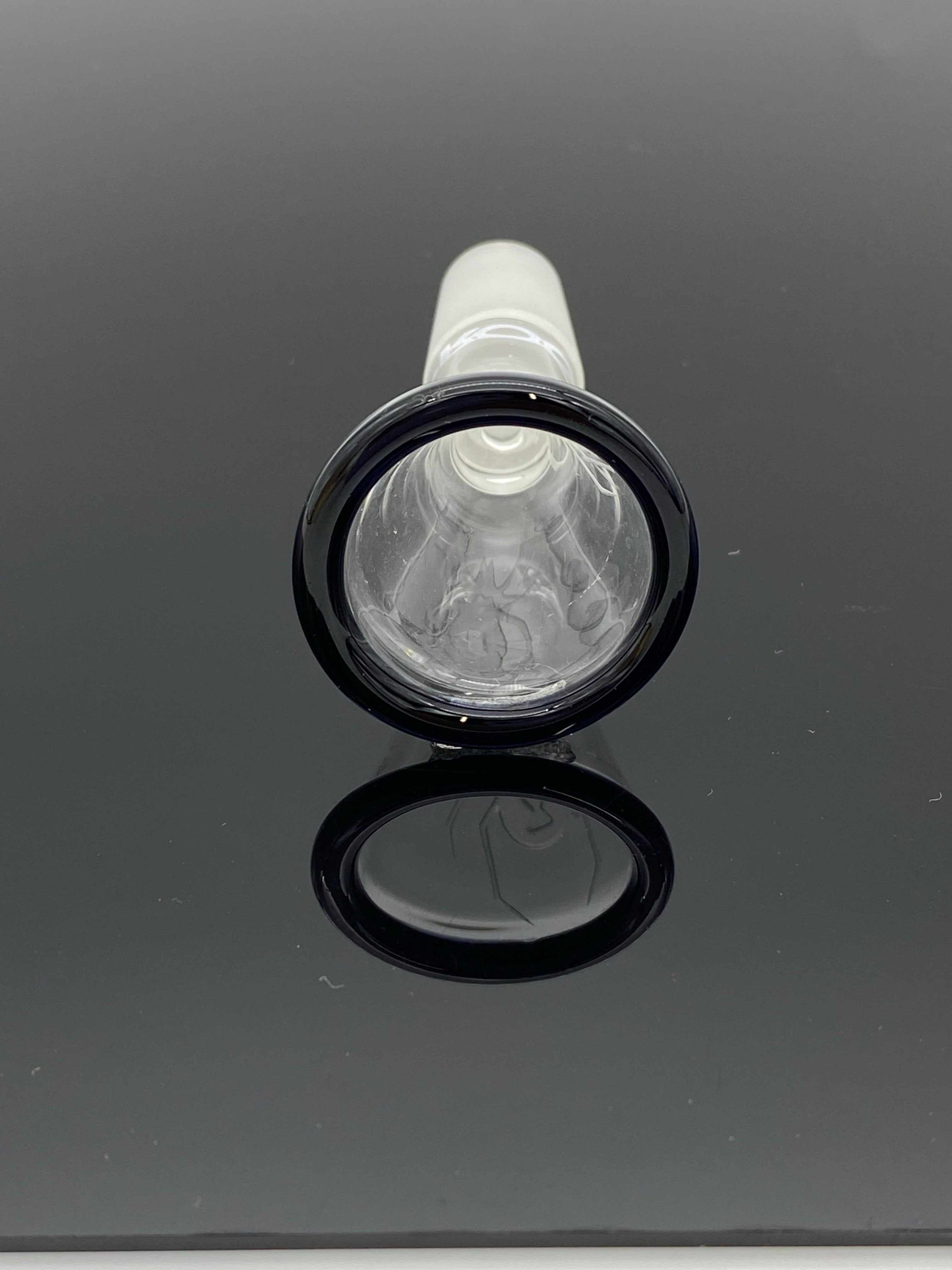 ROOR 14.5mm sandblasted White Widow funnel bowl with black color rim medium joint