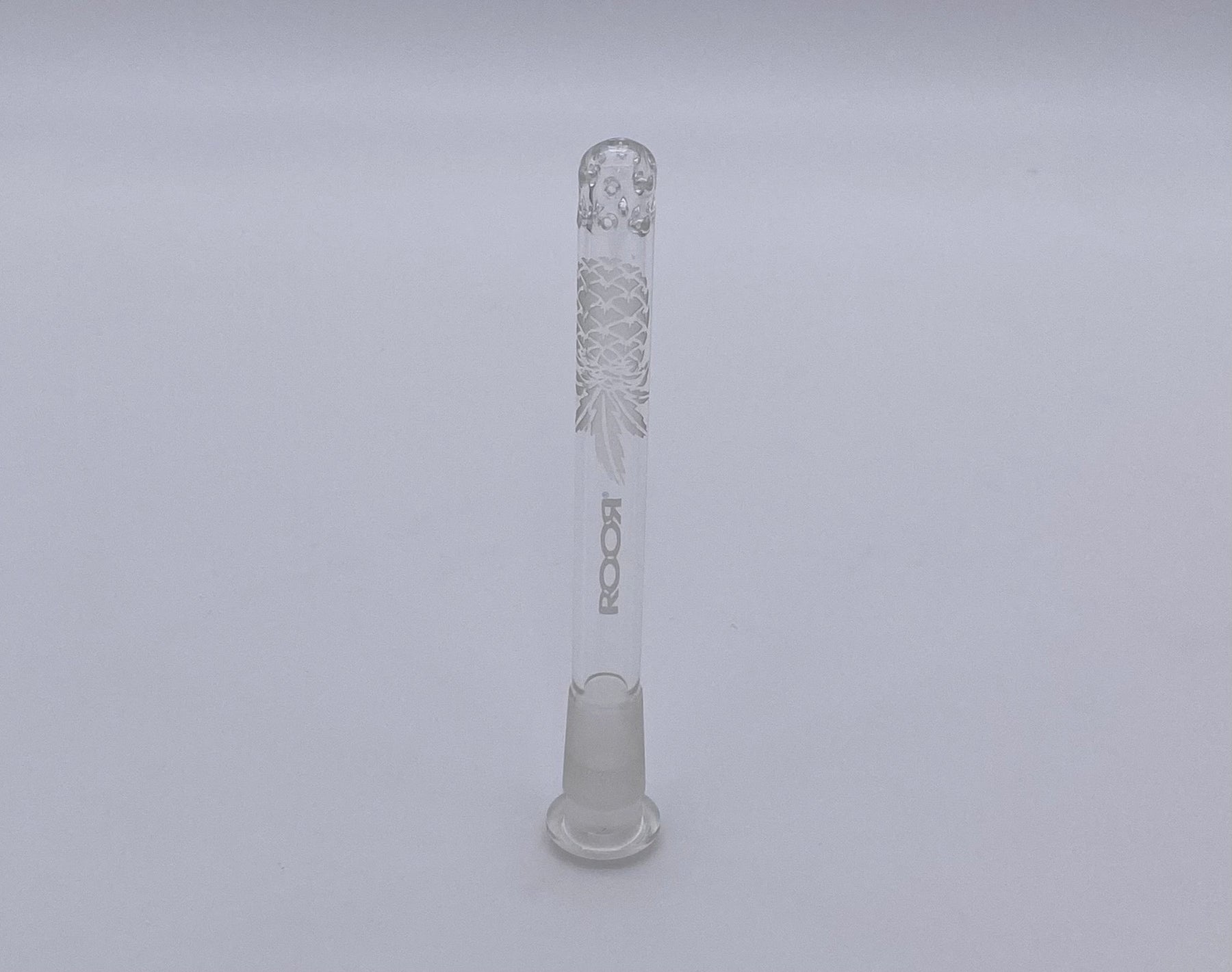 ROOR® STRAINS Pineapple design sandblasted diffused downstem 5” glass piece.