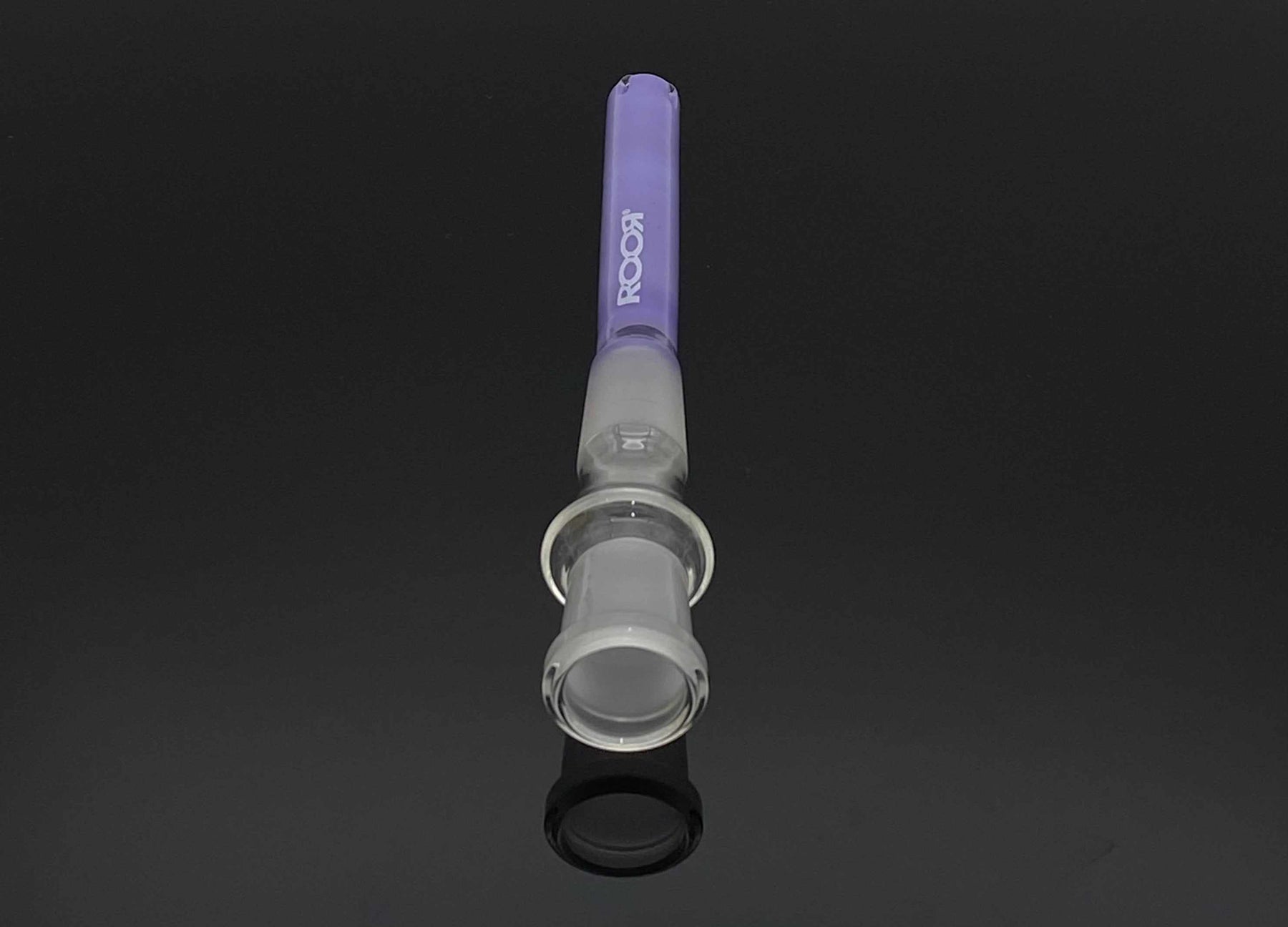 ROOR® Gridded Classic Style Downstem Purple 3½” with 18mm joint on black background