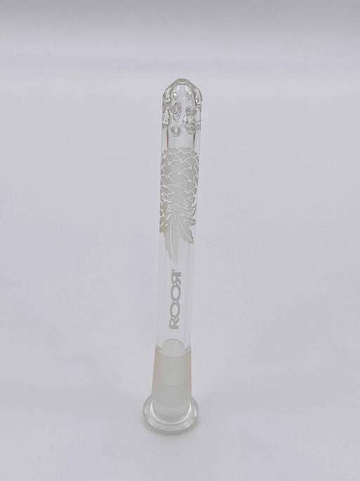 ROOR® STRAINS Pineapple Design Sandblasted Diffused Low-Profile Downstem 4 ¾” with 13-hole diffusion.