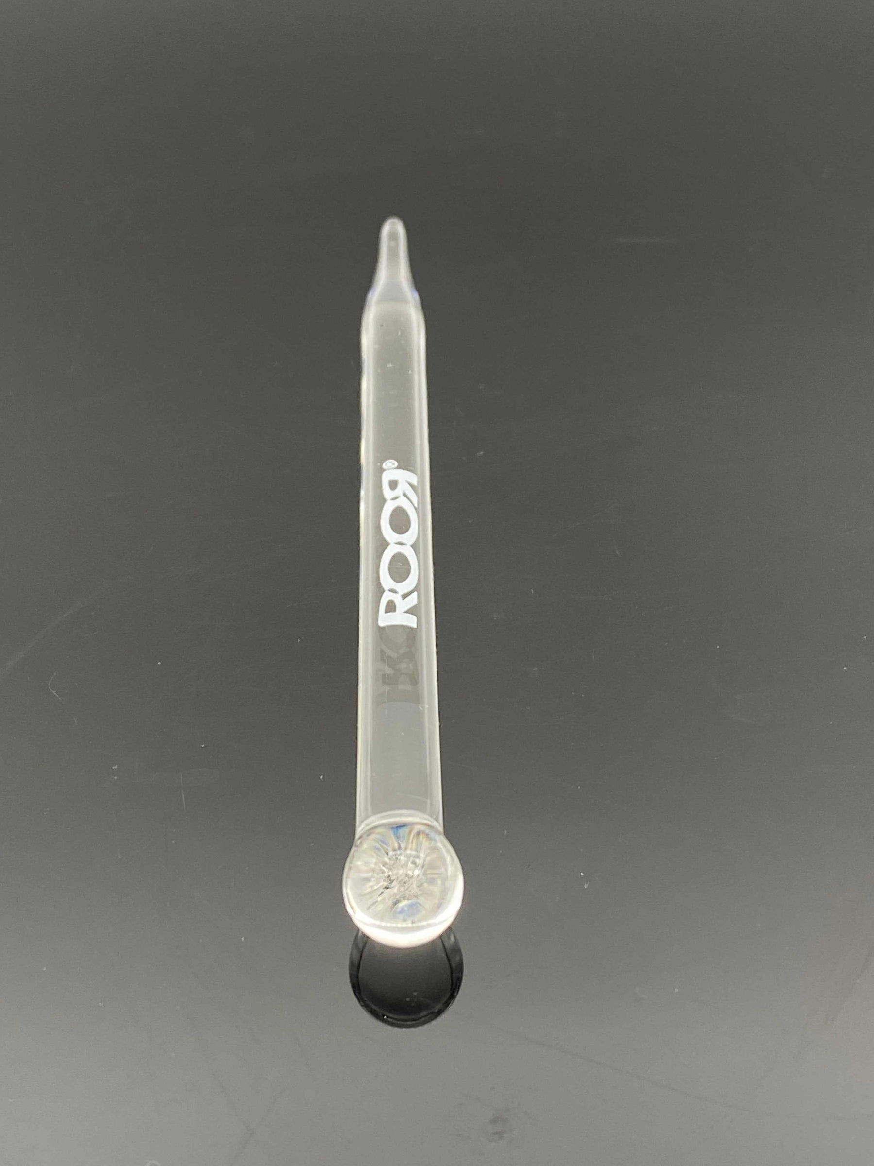 ROOR Glass Wand Poker made of durable laboratory-grade glass with white ROOR logo decal