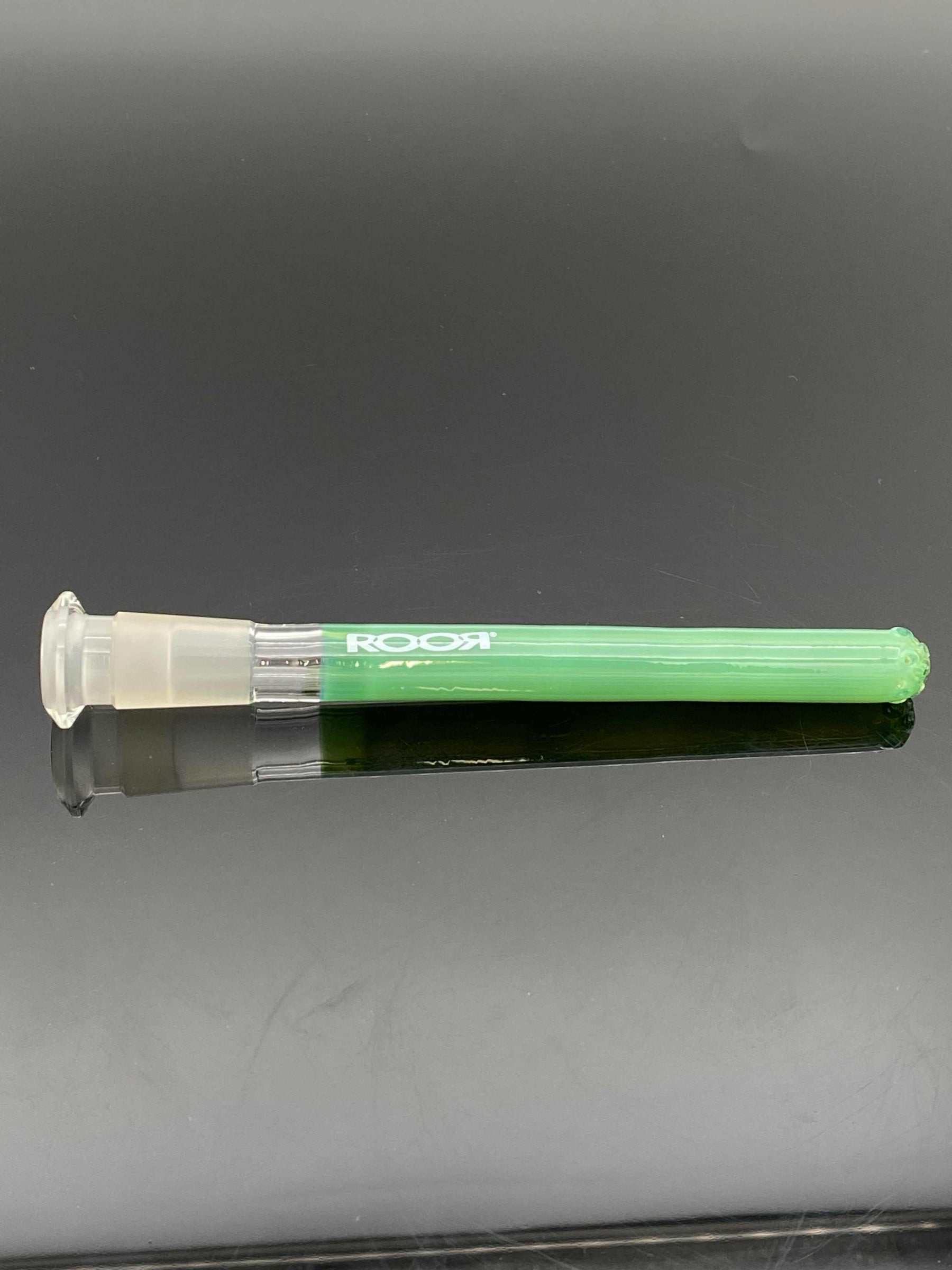 ROOR® green 13-hole diffused low-profile downstem 5¼” with 18mm to 14mm female joint reducer