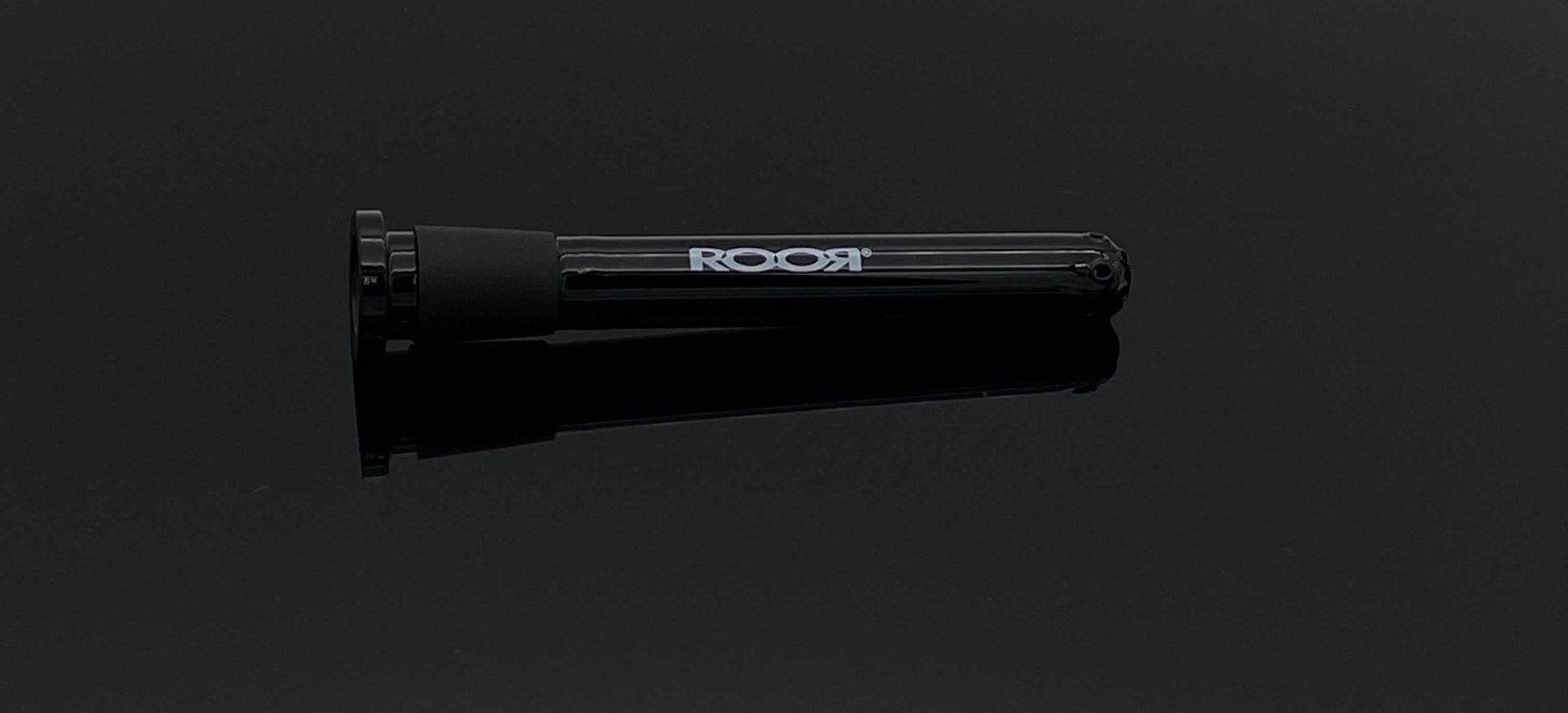 ROOR® 13-hole diffused low-profile downstem in full black, 3¾ inches.