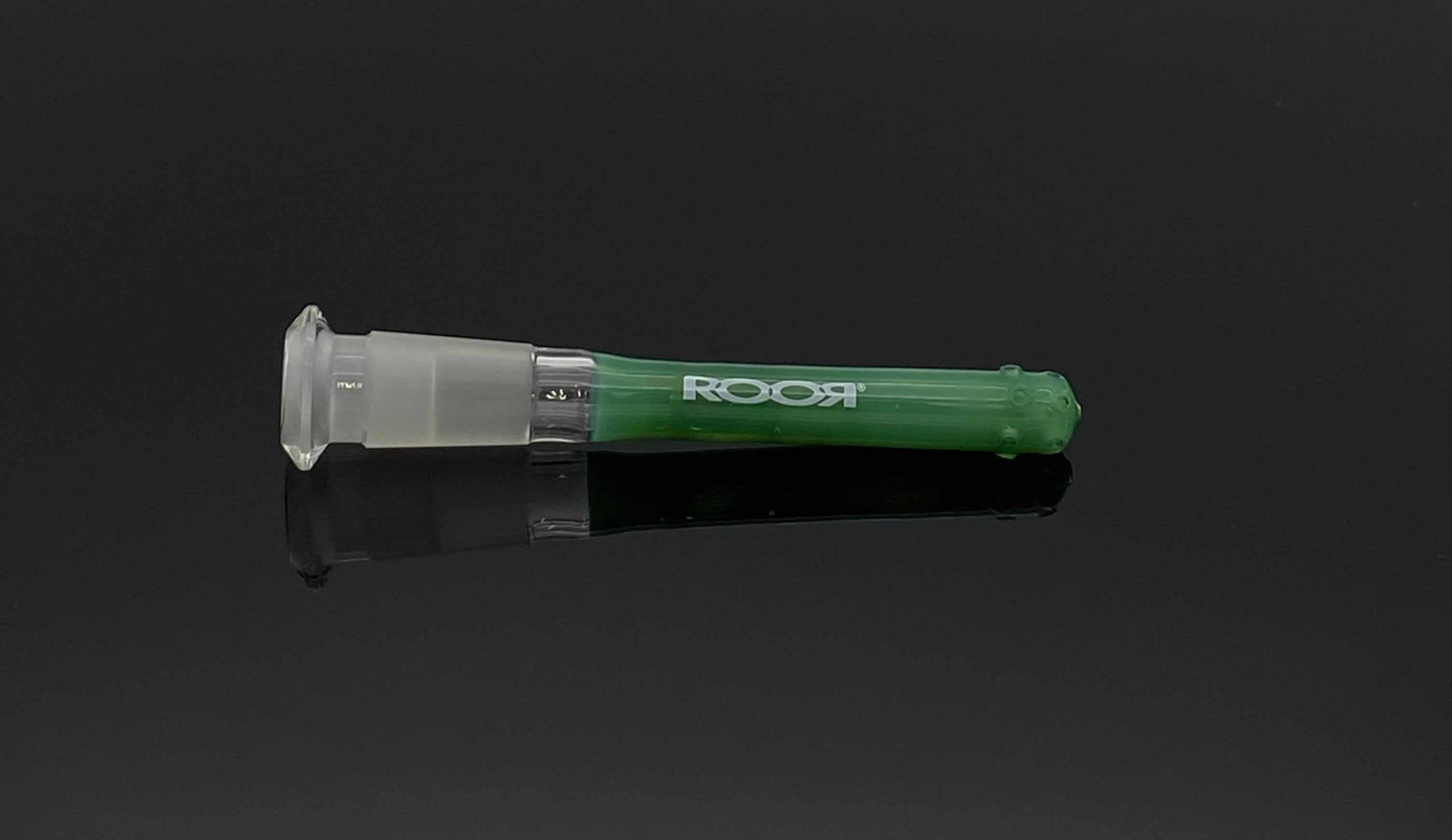 ROOR green 13-hole diffused low-profile downstem 3 ½ inch with frosted joint